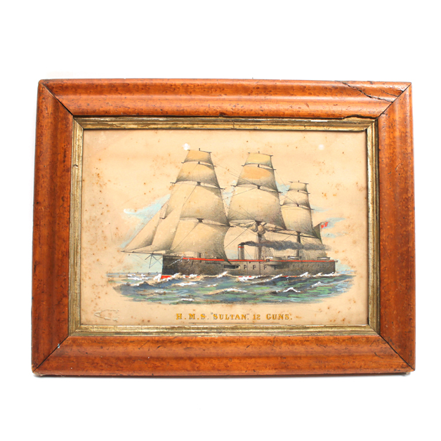 VICTORIAN STEAM SHIP PRINT 